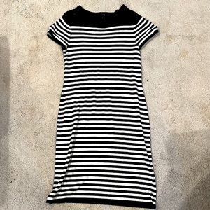 Torrid Black and White Striped MIDI Dress, Size 1